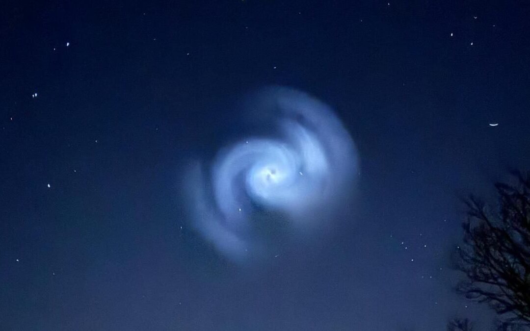 Mysterious Glowing Spiral Over UK Sky Linked to SpaceX Launch
